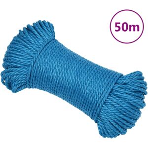 vidaXL Cuerda de trabajo polipropileno azul 3 mm 50 m