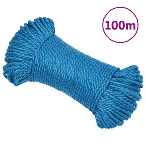 vidaXL Cuerda de trabajo polipropileno azul 6 mm 100 m
