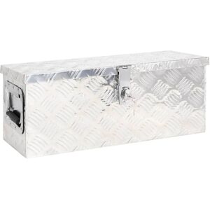 vidaXL Caja de almacenaje de aluminio plateado 60x23,5x23 cm