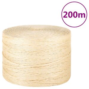 vidaXL Cuerda 100% sisal 3 mm 200 m