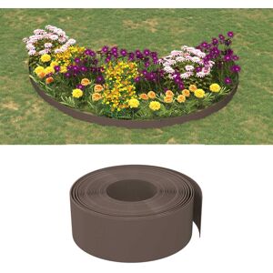 vidaXL Bordura de jardín polietileno marrón 10 m 20 cm