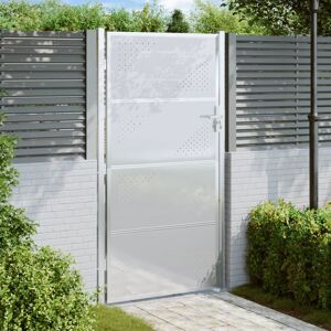 vidaXL Puerta de jardín de acero inoxidable 100x180 cm