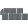 vidaXL Set de valla 7 cuadradas + 1 oblicua WPC gris 1311x186 cm