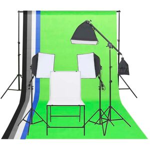 vidaXL Kit de iluminación de estudio fotográfico con mesa para bodegón