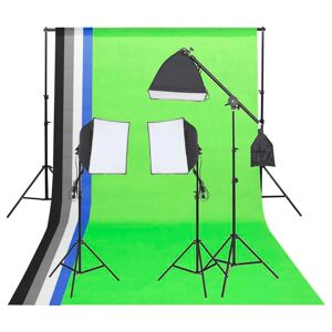 vidaXL Kit iluminación de estudio fotográfico con fondos y reflector