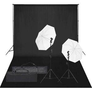 vidaXL Kit de estudio fotográfico con set de luces y fondo