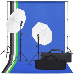 vidaXL Kit de estudio fotográfico con set de luces y fondo