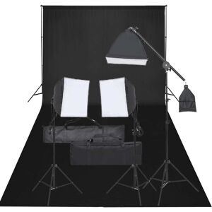 vidaXL Kit de estudio fotográfico con set de luces y fondo