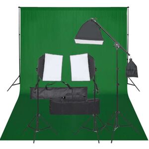 vidaXL Kit de estudio fotográfico con set de luces y fondo