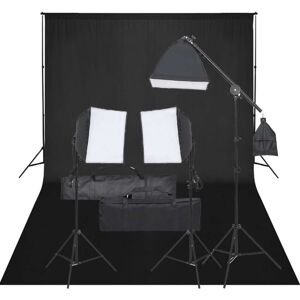 vidaXL Kit de estudio fotográfico con set de luces y fondo