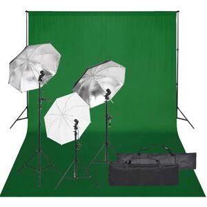 vidaXL Kit de estudio fotográfico con set de luces y fondo