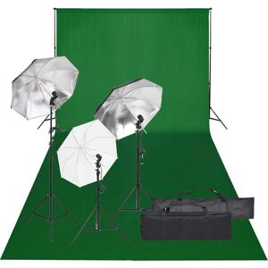 vidaXL Kit de estudio fotográfico con set de luces y fondo