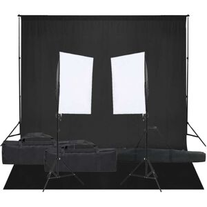 vidaXL Kit de estudio fotográfico con set de luces y fondo