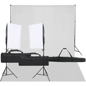 vidaXL Kit de estudio fotográfico con set de luces y fondo