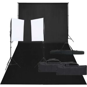 vidaXL Kit de estudio fotográfico con set de luces y fondo