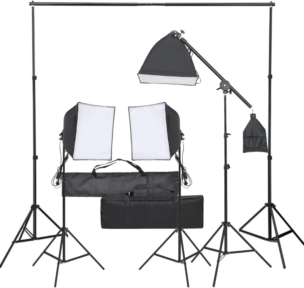 vidaXL Kit de estudio fotográfico con set de luces