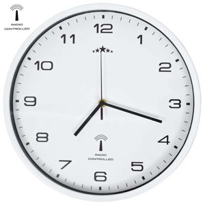 vidaXL Reloj de pared radiocontrol movimiento de cuarzo 31 cm blanco