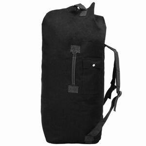 vidaXL Bolso de lona estilo militar 85 L negro