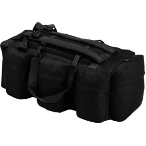 vidaXL Bolso de lona estilo militar 3-en-1 90 L negro