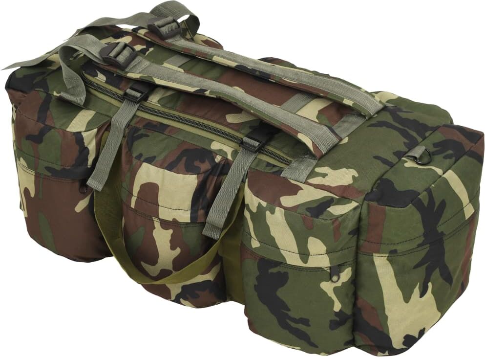 vidaXL Bolso de lona estilo militar 3-en-1 90 L camuflaje