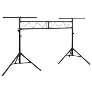 vidaXL Soporte de luces de acero negro 338x115x(180-300) cm