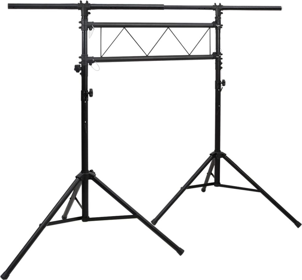 vidaXL Soporte de luces acero negro 238x115x(180-300) cm