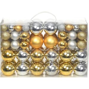 vidaXL Bolas de Navidad 100 unidades plateado/dorado