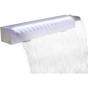 vidaXL Fuente cascada rectangular LED para piscina acero inoxidable 60 cm