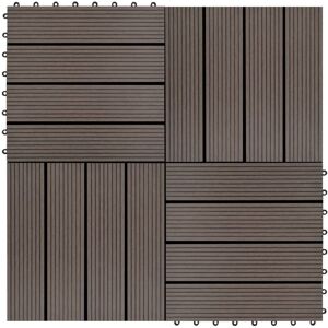 vidaXL Baldosas de porche WPC 30x30 cm 2 m² marrón oscuro 22 unidades