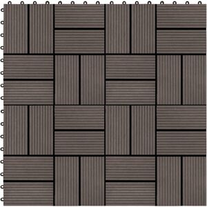 vidaXL Baldosas de porche WPC 30x30 cm 2 m² marrón oscuro 22 unidades