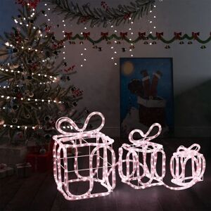 vidaXL Cajas de regalo adorno navideño 180 LED interior y exterior