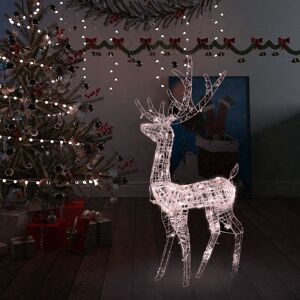 vidaXL Adorno reno de Navidad acrílico blanco cálido 140 LEDs 120 cm