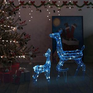 vidaXL Familia de renos de Navidad acrílico 160 LEDs azules