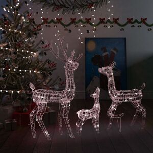 vidaXL Familia de renos de Navidad acrílico 300 LEDs blanco cálido