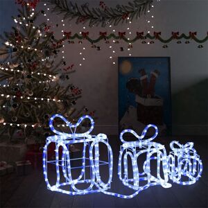 vidaXL Cajas de regalo adorno navideño 180 LED interior y exterior