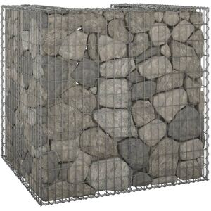 vidaXL Muro gaviones para contenedor basura galvanizado 110x100x110 cm