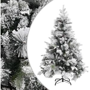 vidaXL Árbol de Navidad con nieve flocada y piñas PVC y PE 150 cm