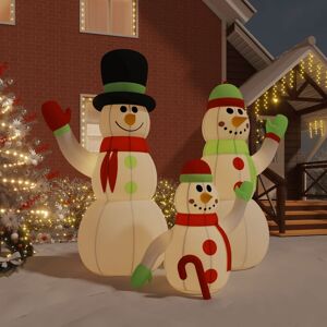 vidaXL Familia de muñecos de nieve inflables con LED 360 cm