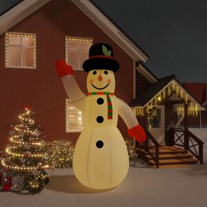 vidaXL Muñeco de nieve inflable de Navidad con LEDs 455 cm