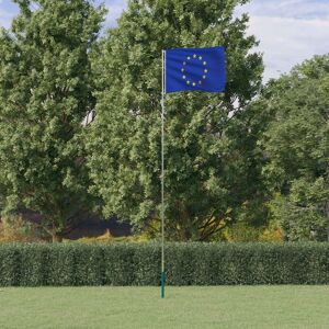 vidaXL Mástil y bandera de Europa aluminio 5,55 m