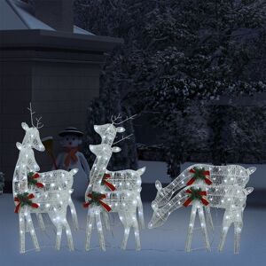 vidaXL Renos de Navidad 6 piezas de malla blanca fría blanca