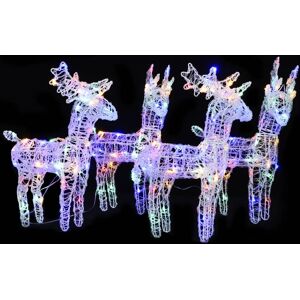 vidaXL Renos de Navidad 4 unidades 160 LED acrílico multicolor