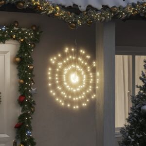 vidaXL Luces de Navidad de estrellas 8 uds 140 LED blanco cálido 17 cm