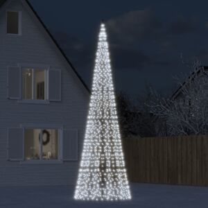 vidaXL Árbol de Navidad en asta de bandera 1534 LED blanco frío 500 cm