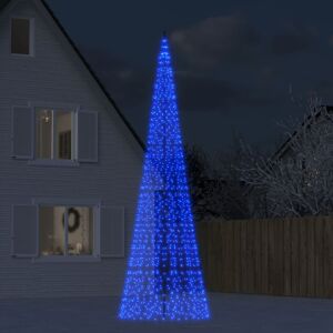 vidaXL Árbol de Navidad en asta de bandera 1534 LED azul 500 cm