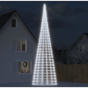 vidaXL Árbol de Navidad en asta de bandera 3000 LED blanco frío 800 cm