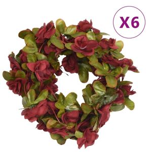 vidaXL Guirnaldas de flores artificiales 6 uds rojo tinto 250 cm