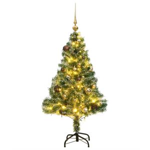 vidaXL Árbol de Navidad artificial con 150 LEDs bolas y nieve 120 cm