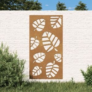 vidaXL Adorno de pared de jardín acero corten diseño de hoja 105x55 cm