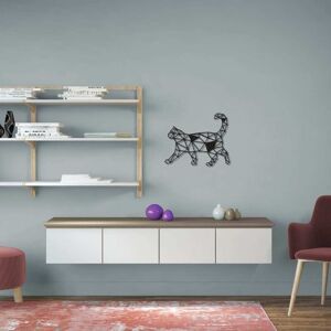 Homemania Adorno de pared Cat acero negro 46x37 cm